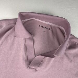 Co Thirty Six CO36 Men's Large Cotton Stretch S/S Polo Shirt Mauve Pink 0004
